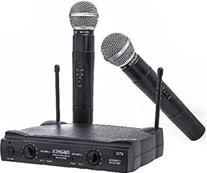 Imagem de Microfone Sem Fio Duplo Com Base Wireless Bivolt Lelong 906