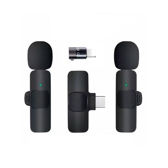 Imagem de Microfone Sem Fio Duplo De Lapela K9 Tipo C - Ac2781