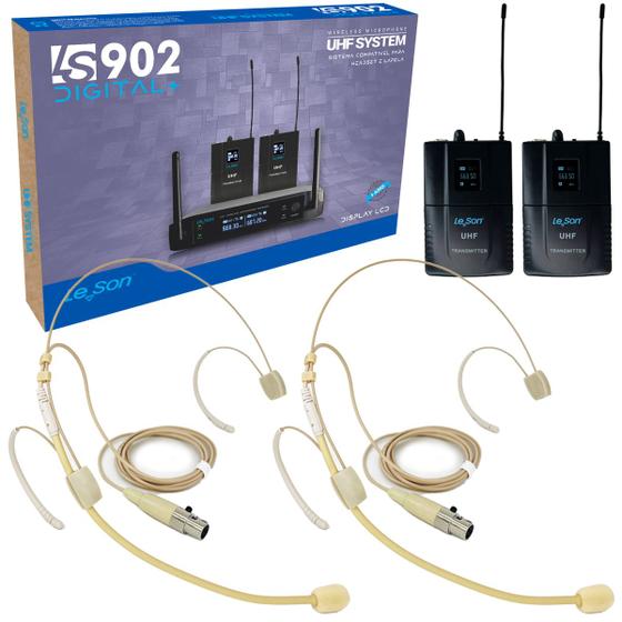 Microfone Sem Fio Duplo Headset Bodypack Digital Le Son LS-902 HD-950D+ Bege é boa?