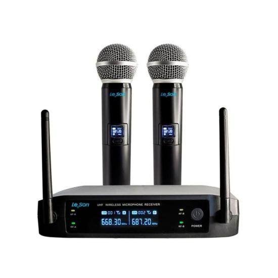 Imagem de Microfone Sem Fio Duplo Leson LS902 Plus Preto