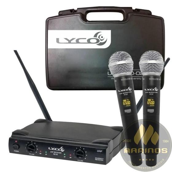 Imagem de Microfone Sem Fio Duplo Lyco UHF UH08MM 52 Frequências
