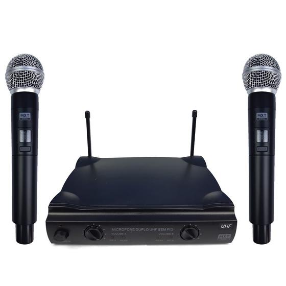 Imagem de Microfone Sem Fio Duplo Profissional 96 Canais UHF-320M MXT