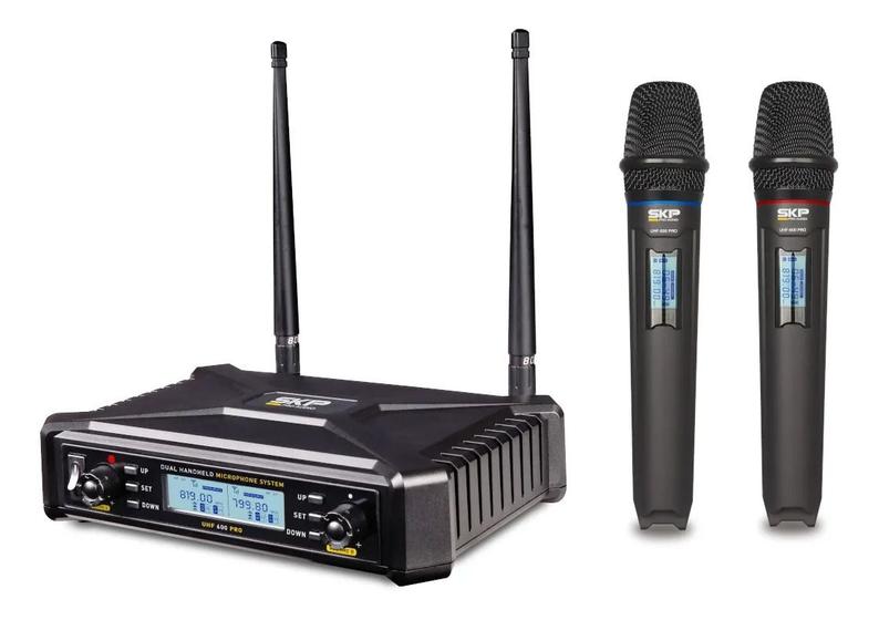 Imagem de Microfone sem Fio Duplo SKP UHF 600 Pro
