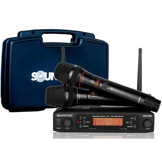 Imagem de Microfone Sem Fio Duplo Soundvoice MM-520SF