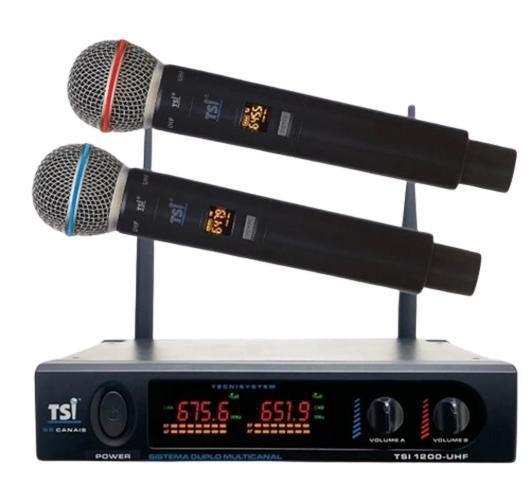 Imagem de Microfone Sem Fio Duplo Tsi 1200 Uhf 96 Canais