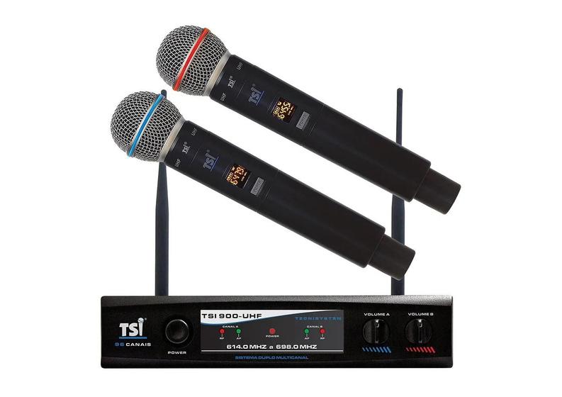 Imagem de Microfone sem fio duplo TSI-900-UHF 96 Canais
