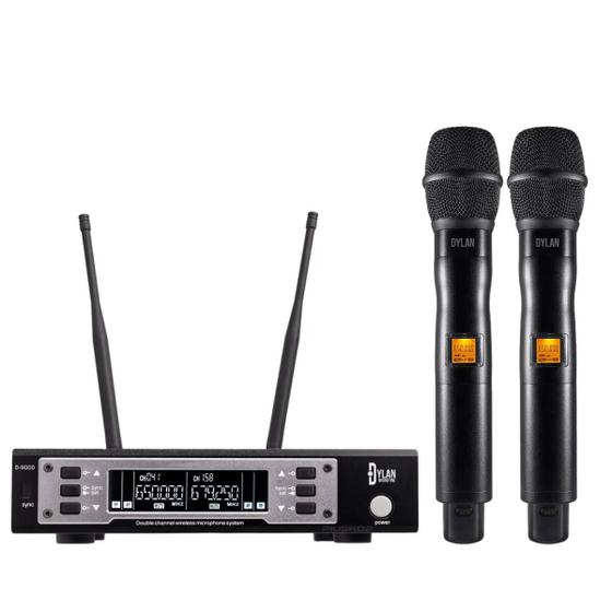 Imagem de Microfone sem fio Dylan D-9000S Power UHF Duplo Preto