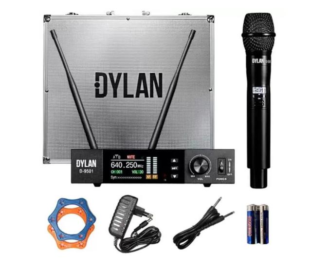 Imagem de Microfone sem fio dylan d 9501 mao true diversity uhf