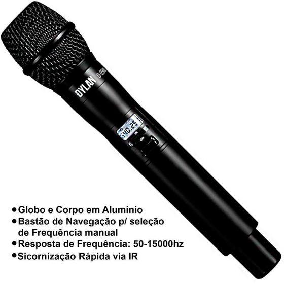 Imagem de Microfone Sem Fio Dylan D9500 Duplo Uhf Digital Profissional