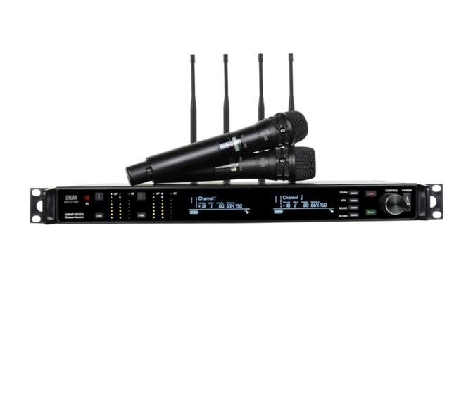 Imagem de Microfone sem fio dylan qs 10/m2 mao duplo rack true  diversity