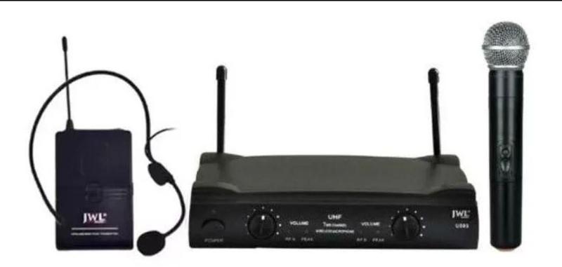 Imagem de Microfone sem fio JWL UHF Duplo Bastão / Headset - Profissional
