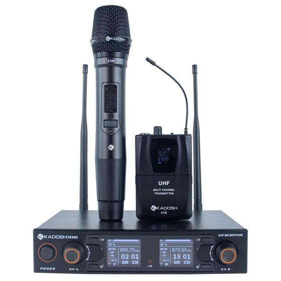 Microfone Sem Fio Kadosh K 502C Bastão e Transmissor Menor preço em Microfone Sem Fio Kadosh K 502C Bastão e Transmissor