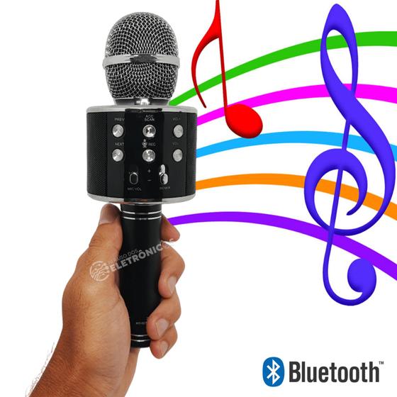 Imagem de Microfone Sem Fio Karaokê Bluetooth Recarregável Usb Alta Fidelidade MT1036