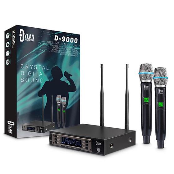 Microfone Sem Fio Mão Duplo 200 Canais Dylan D9000 Menor preço em Microfone Sem Fio Mão Duplo 200 Canais Dylan D9000