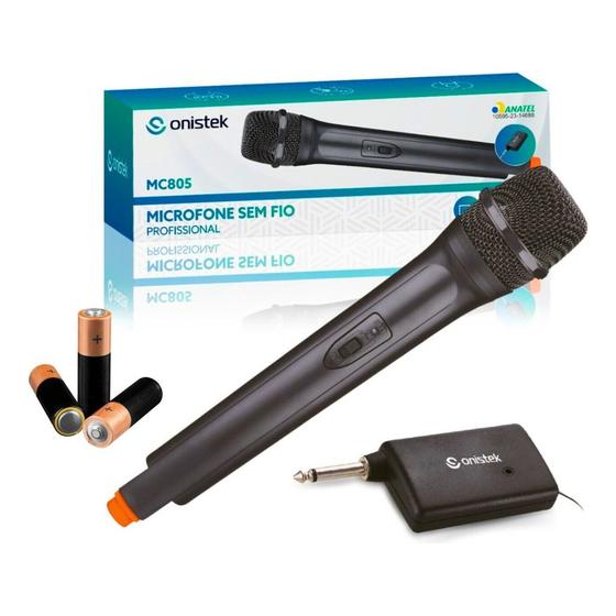Imagem de Microfone Sem Fio Profissional De Mão Onistek Mc805 Preto