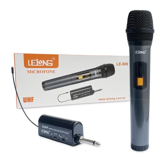 Imagem de Microfone Sem Fio Profissional UHF Digital Certificado Anatel LE-909