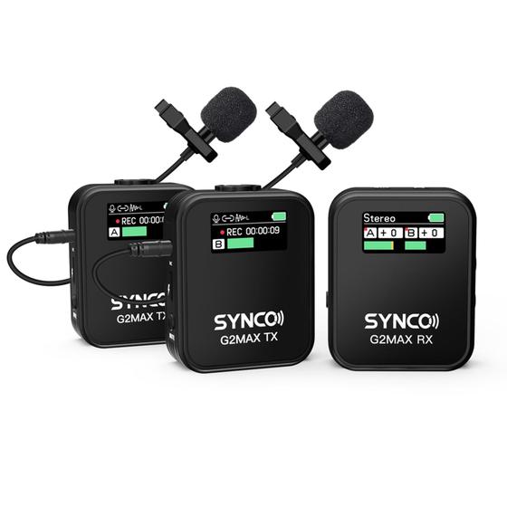 Imagem de Microfone Sem Fio SYNCO G2 (A2) MAX 2.4G - Alcance de 656 Pés para Vlogging