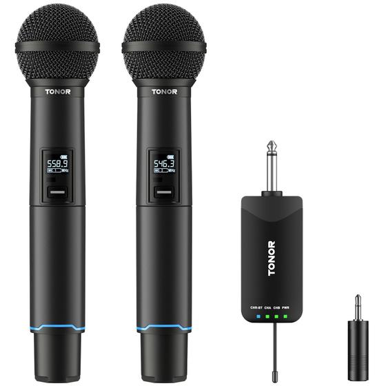 Imagem de Microfone Sem Fio TONOR TW720 - Recarregável e com Bluetooth UHF