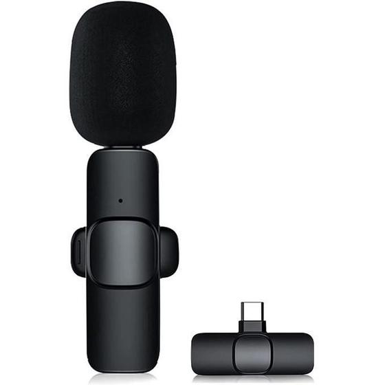 Imagem de Microfone Sem Fio Transmissor Receptor Lapela Android Tipo C
