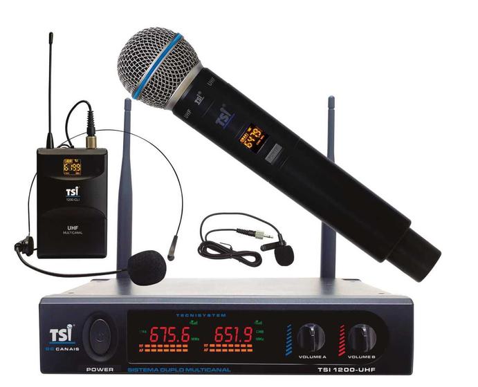 Imagem de Microfone Sem Fio TSI 1200-CLI UHF - 96 Canais (Mão / Headset)