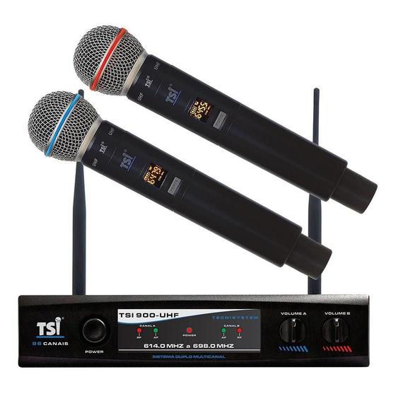 Imagem de Microfone Sem Fio TSI 900 Duplo de Mão UHF
