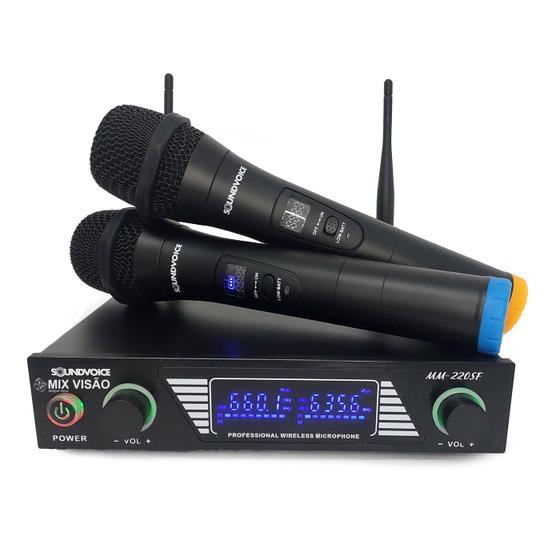 Imagem de Microfone sem Fio UHF duplo Soundvoice MM-220SF