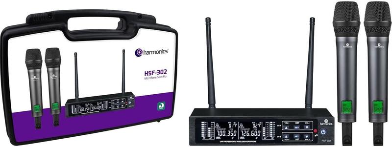 Imagem de Microfone Sem Fio UHF HSF-300 Duplo Harmonics