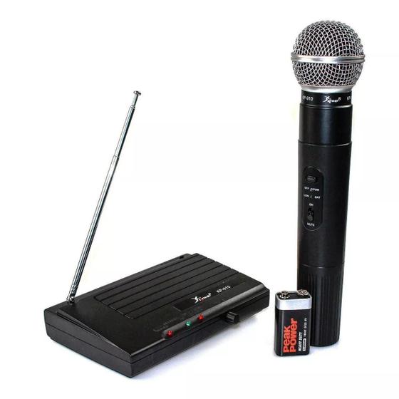 Imagem de Microfone Sem Fio Uhf Wireless Bivolt Karaokê Pro Kp-910