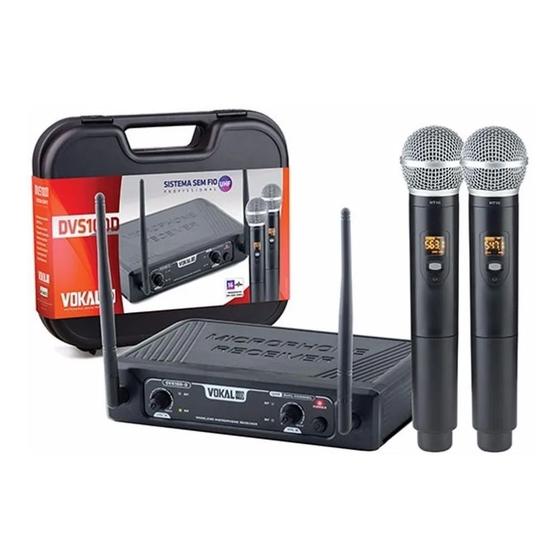Imagem de Microfone sem fio vokal dvs100dm duplo mão uhf