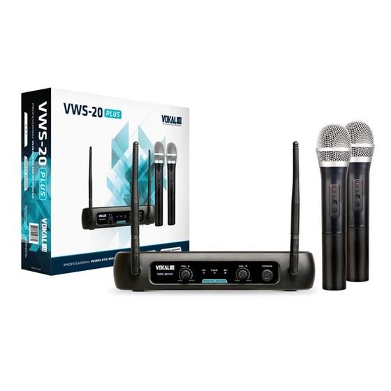 Imagem de Microfone Sem Fio Vokal VWS 20 Plus VHF Duplo