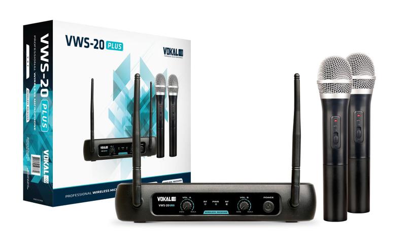 Microfone Sem Fio Vokal Vws20 mão Duplo Imagem de Microfone Sem Fio Vokal Vws20 mão Duplo