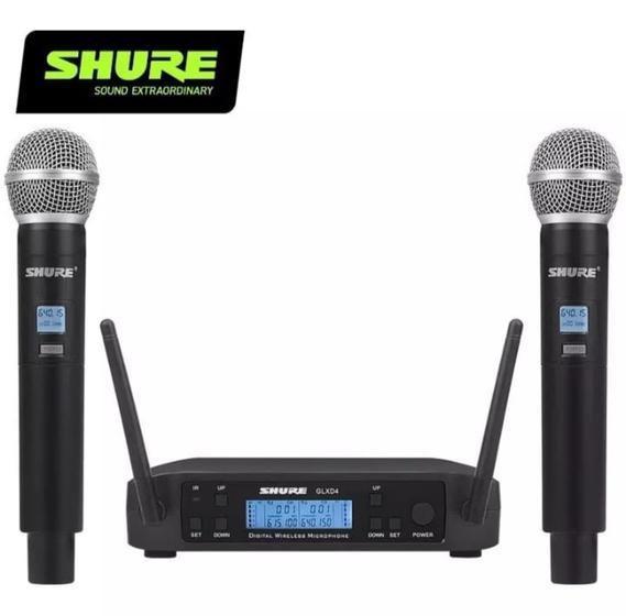 Microfone Shure profissional GLXD4 UHF sem fio duplo cardióide Menor preço em Microfone Shure profissional GLXD4 UHF sem fio duplo cardióide