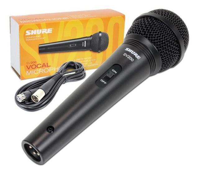 Microfone Shure Sv200 Com fio Dinâmico Original C/ Cabo Xlr Menor preço em Microfone Shure Sv200 Com fio Dinâmico Original C/ Cabo Xlr