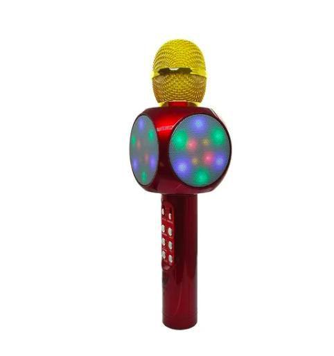 Imagem de Microfone Speaker Karaoke USB LED Bluetooth Vermelho