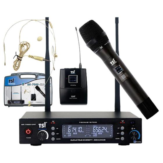 Imagem de Microfone tsi sem fio br 7000 cli headset + 1 mão 300 canais