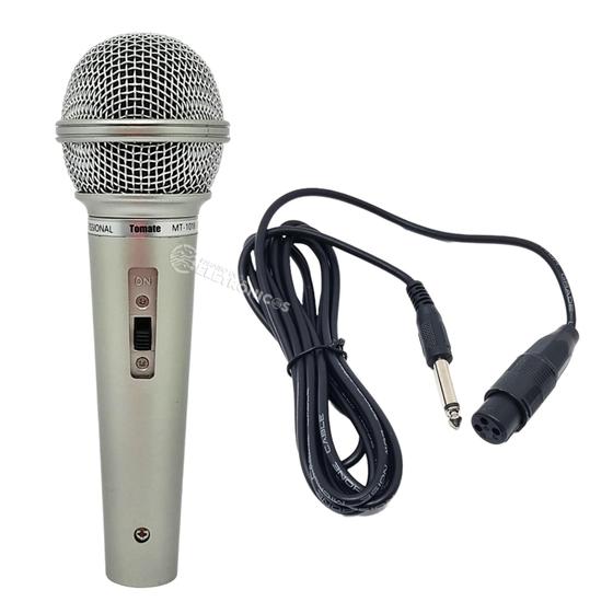 Imagem de Microfone Unidirecional Dinâmico Com Fio Profissional Alta Durabilidade MT1018