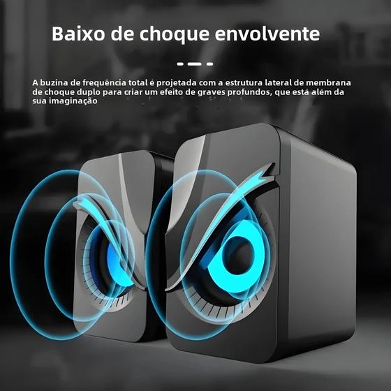 Imagem de Microfone USB com LED para PC - Estéreo HIFI com Alto-Falante e Cabo