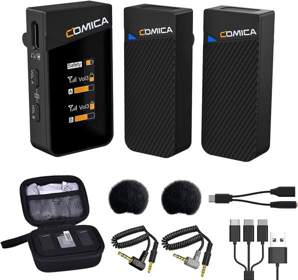 Microfone Wireless Comica Vimo C2 Lapela Duplo Sem fio Menor preço em Microfone Wireless Comica Vimo C2 Lapela Duplo Sem fio