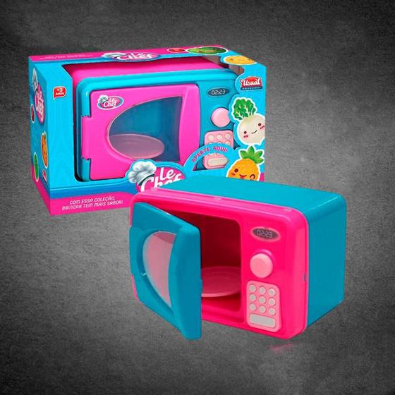 Imagem de Microondas Brinquedo Com Luz Som Infantil Mini Cozinha Forno Divertida Para Criança Com Botão Passatempo Diversão