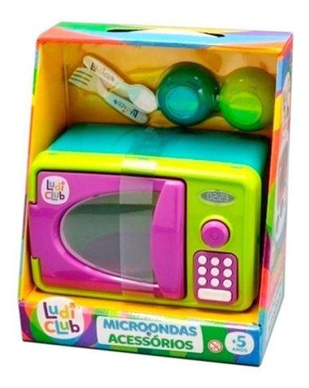 Imagem de Microondas de brinquedo luz e som Infantil com Acessorios Ludi  0511-Usual 