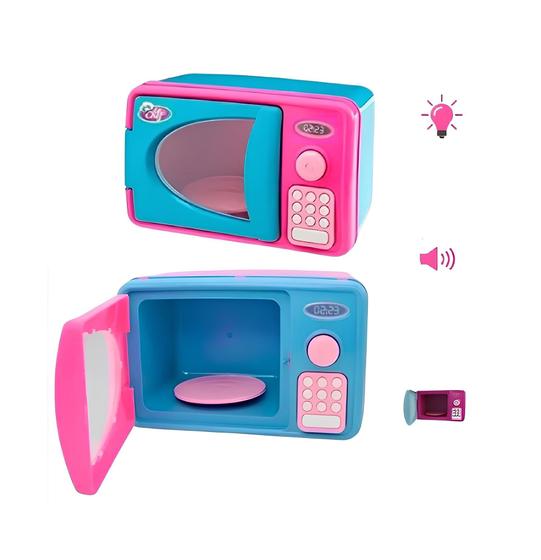 Imagem de Microondas Usual Brinquedos com Luz a Som - Azul/rosa