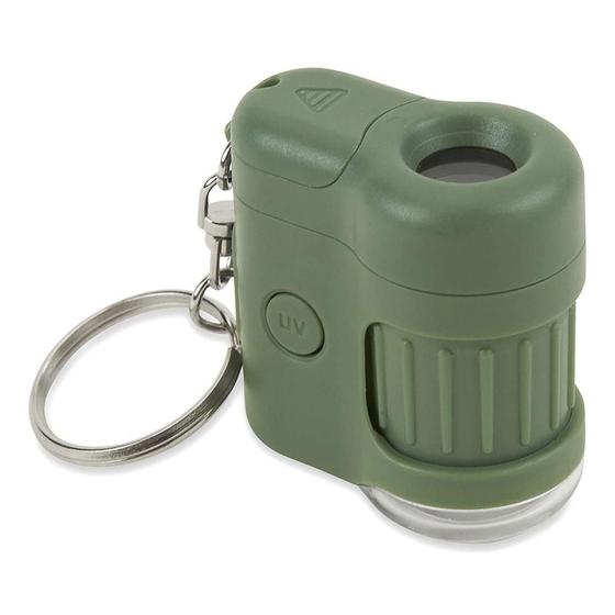Imagem de Microscópio Chaveiro com Luz LED e UV, Zoom de 20x Verde