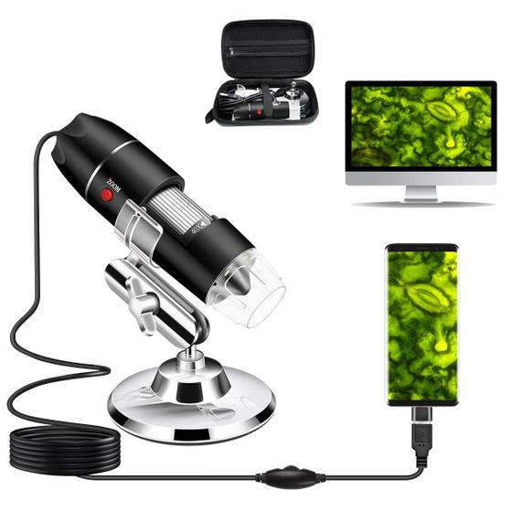 Imagem de Microscópio Digital Cainda 40X-1000X com Suporte e Estojo