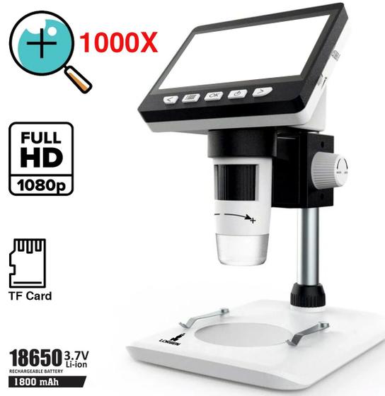 Imagem de Microscópio Digital Eletrônico Display LCD Zoom 1000x GT955
