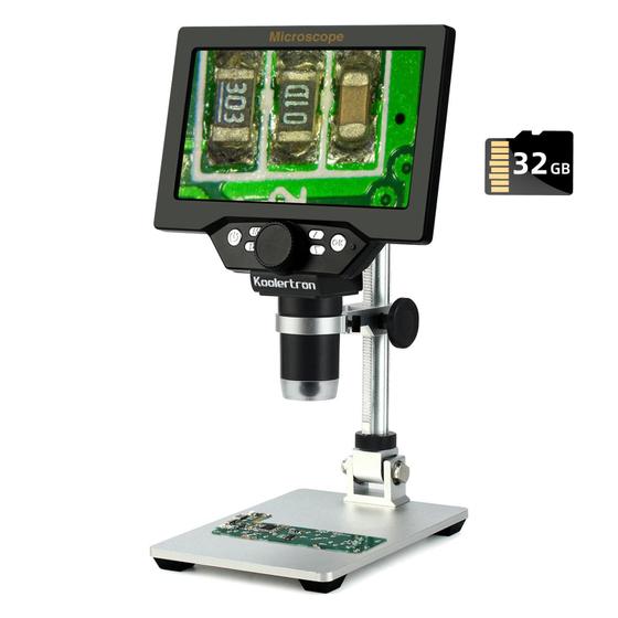 Imagem de Microscópio Digital Koolertron com Tela LCD de 7" - 12MP e Ampliação de 1-1200X
