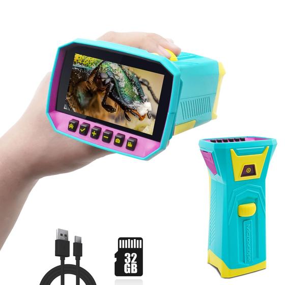 Imagem de Microscópio Digital Sheawasy Kids 800X com Tela IPS de 3"