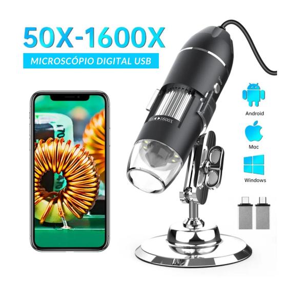 Imagem de Microscópio Digital USB com Iluminação LED e Lente HD