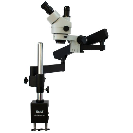 Imagem de Microscópio Estereoscópico Trinocular Giro 360º 7X-45X KS-37045A(FLB) Kaisi