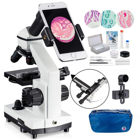 Imagem de Microscópio Monocular Composto MAXLAPTER 100X-2000X com Lâminas
