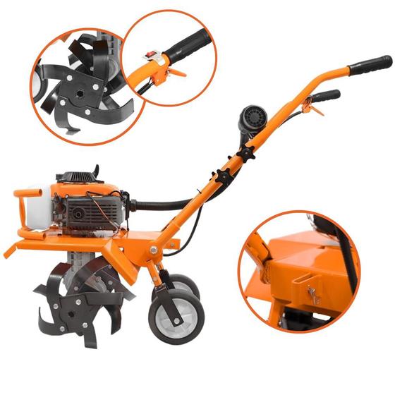 Imagem de Microtrator Cultivador Motocultivador Descompactador Tratorito Micro trator Tobata Vulcan VMC-360 à Gasolina 4T 53CC 3,6CV Robusto, Econômico e de Alta Potência Ideal Para Solos Arenosos e Argilosos